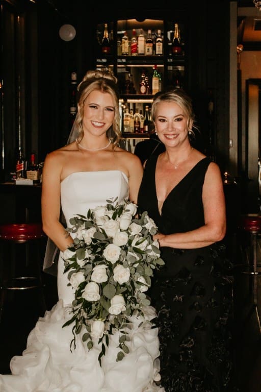 Windy City Glam bridal hair and makeup featuring a blonde bride.