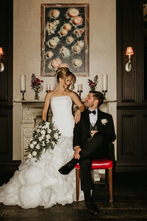 Windy City Glam bridal hair and makeup featuring a blonde bride.