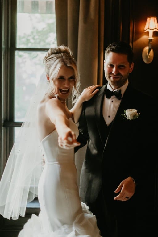 Windy City Glam bridal hair and makeup featuring a blonde bride.