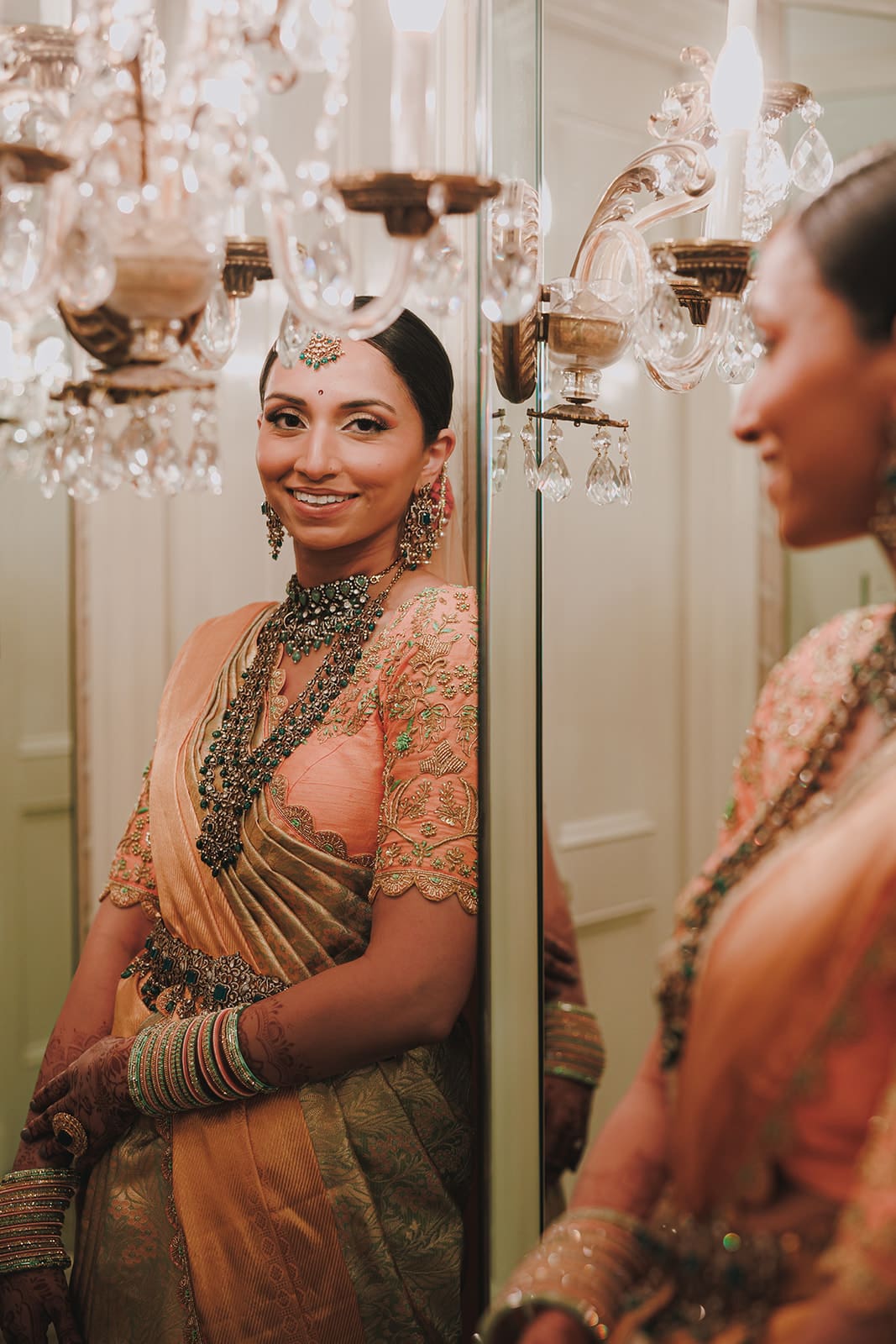 Windy City Glam featuring an Indian Bride with full glam makeup
