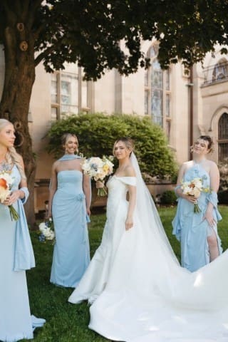 Bride with her bridesmaids.