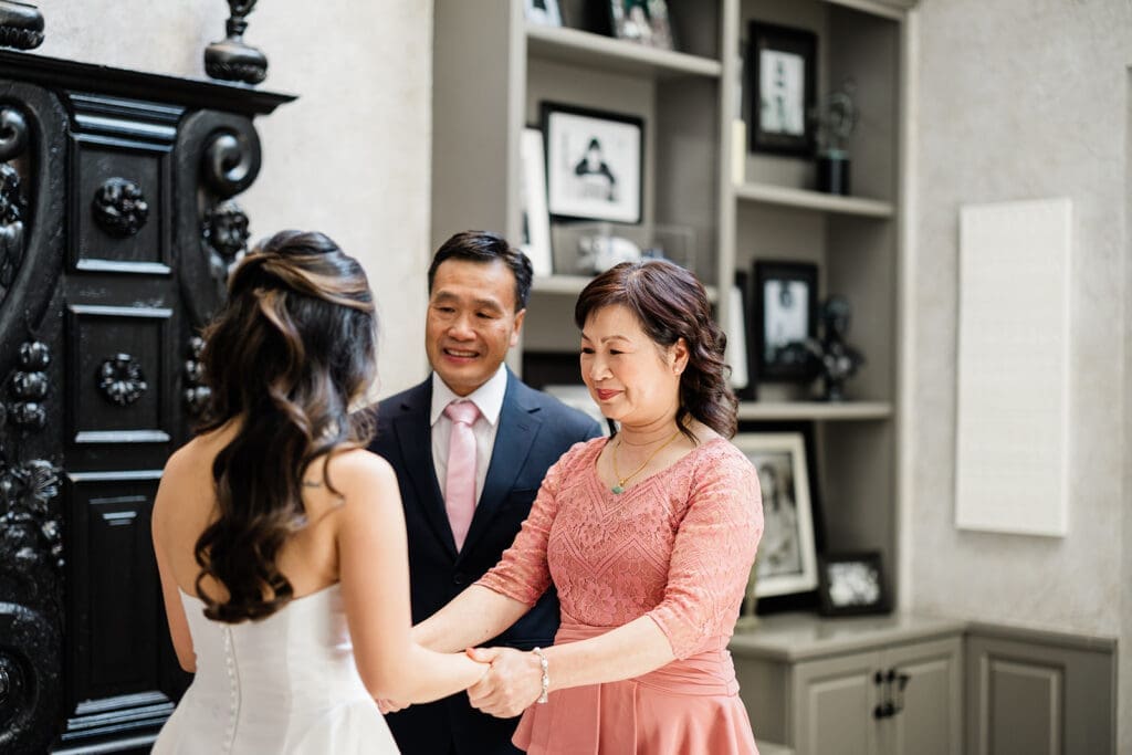 Bride with her parents