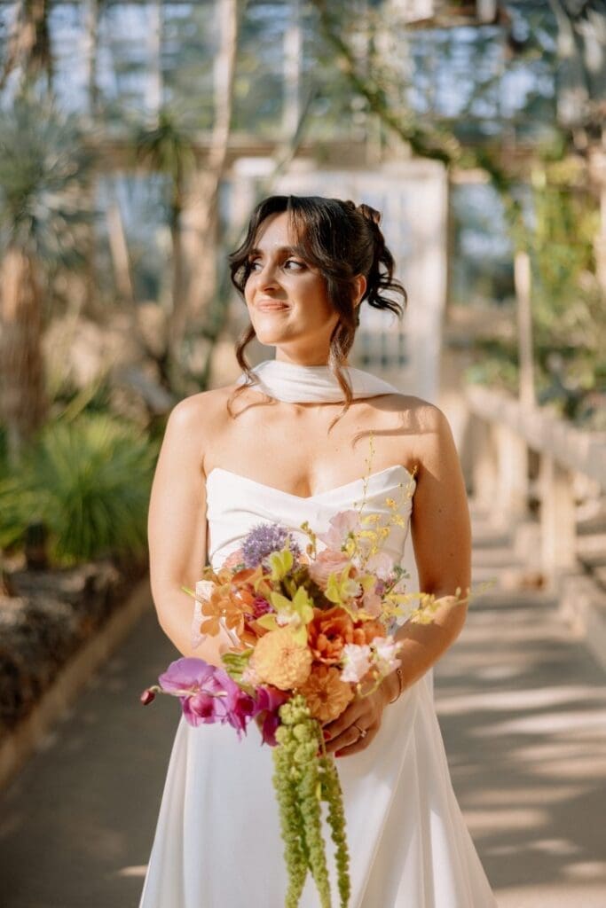 Morgan’s Dewy Bridal Makeup and Elegant Updo