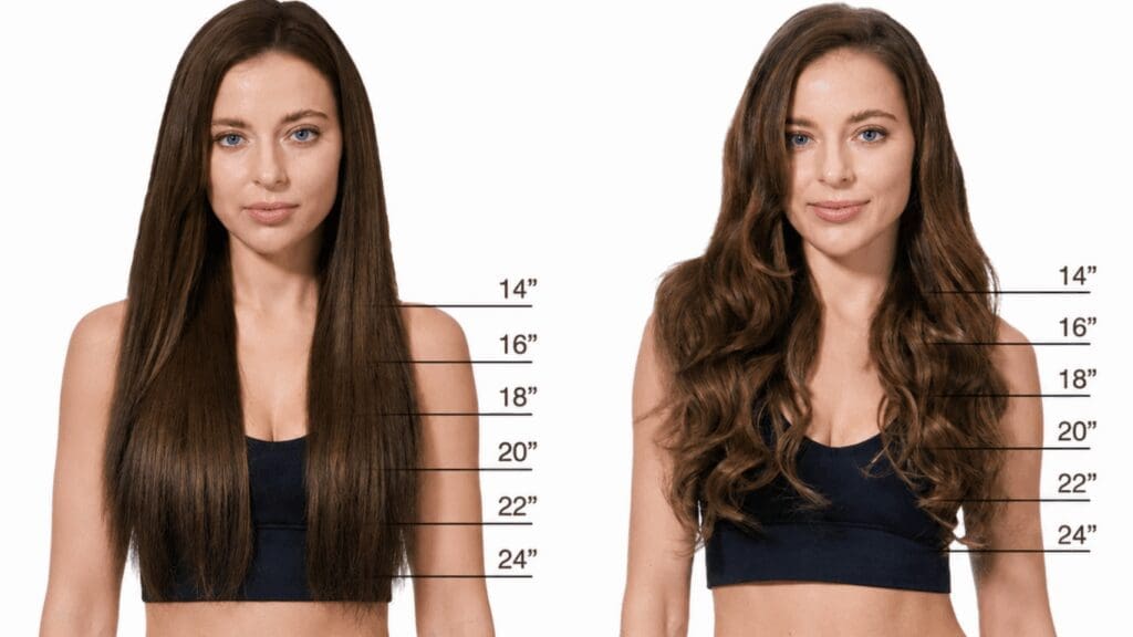 Hair length guide for hair extensions