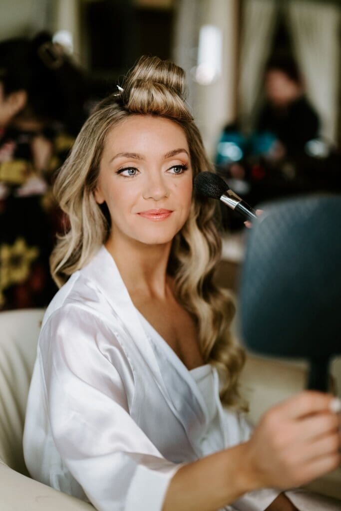 Bride getting glammed up