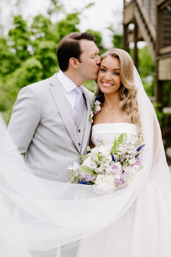 Chicago bride and groom posing for camera