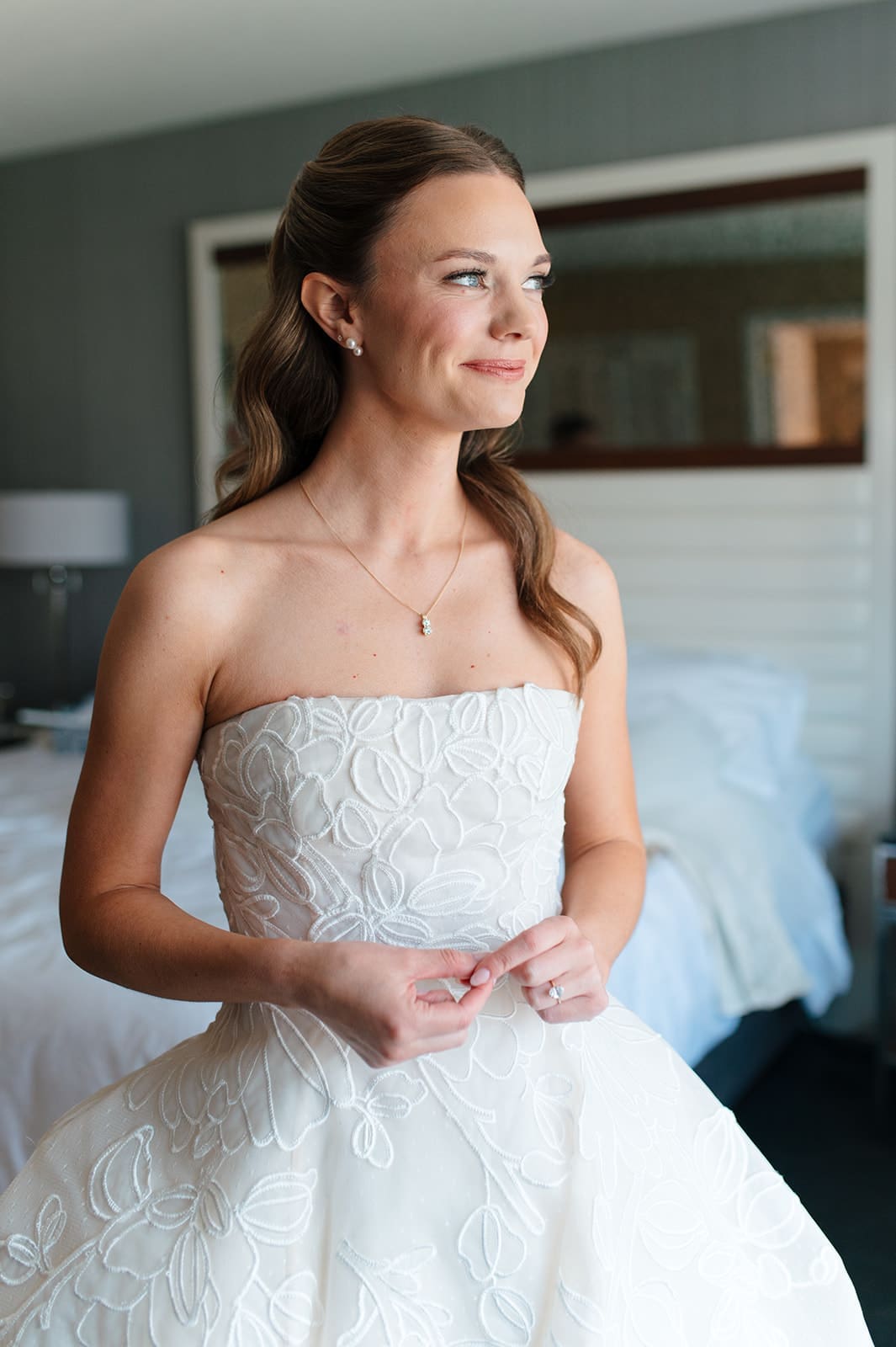 Chicago bride wearing a wedding gown.