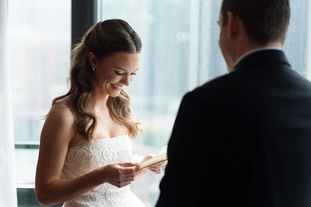 Bride smiling 