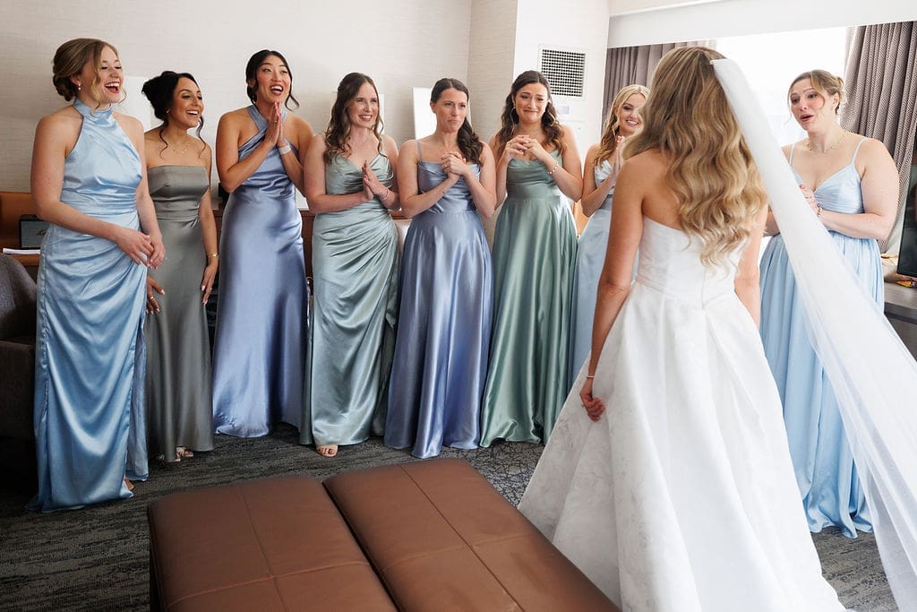 Chicago bride and bridesmaids