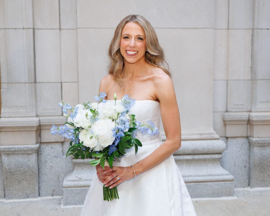 Chicago bride in soft glam and curled hair