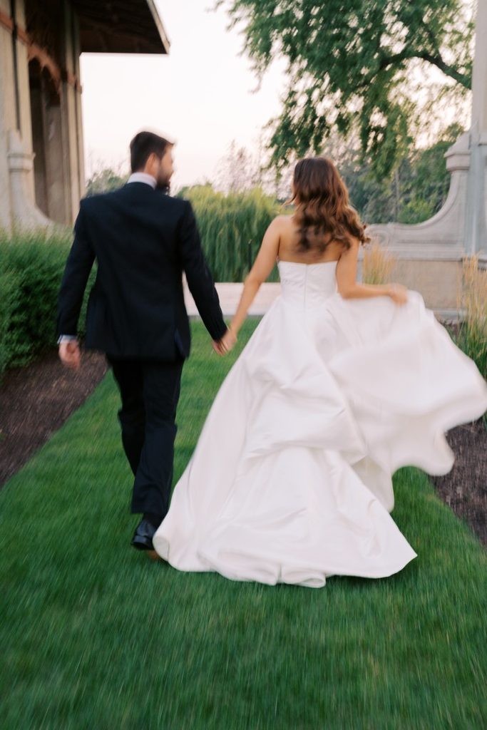 Chicago bride and groom pose for camera