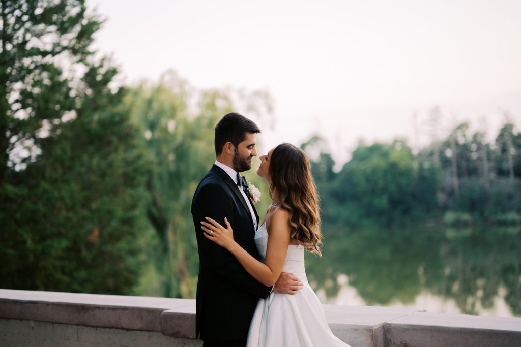 Chicago bride and groom pose for camera