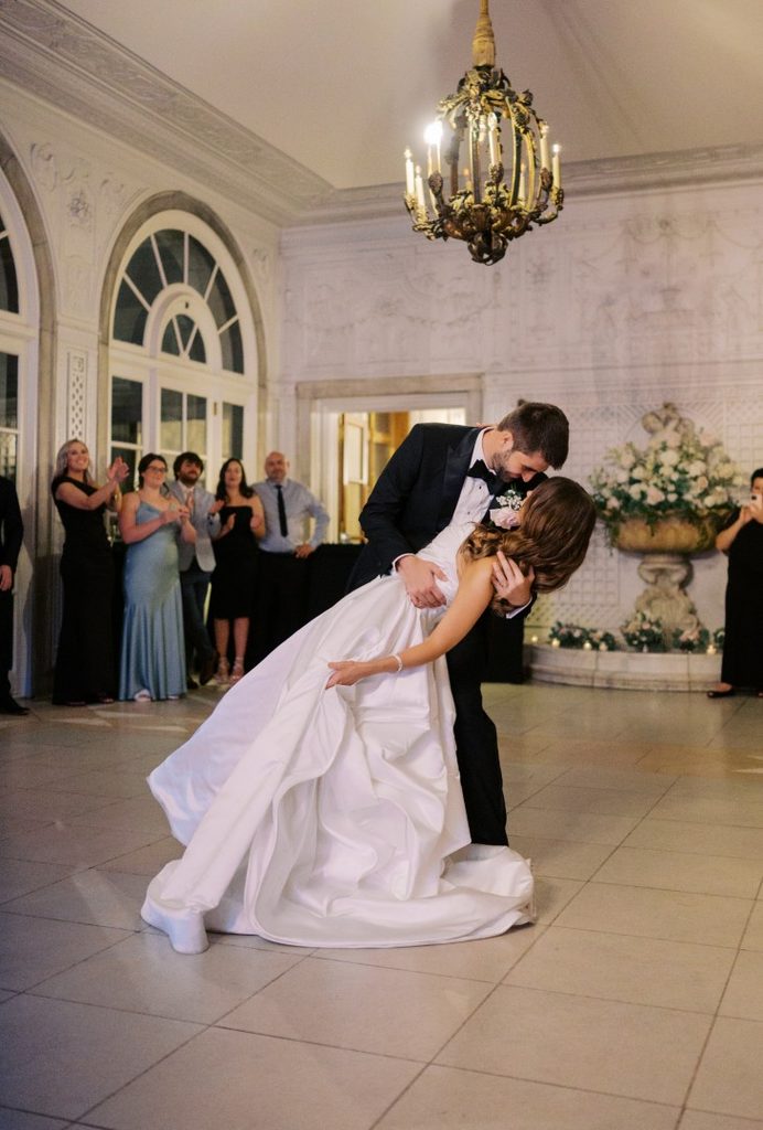 Chicago bride and groom pose for camera