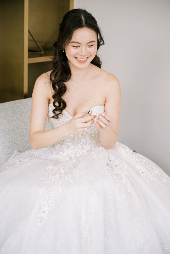 Asian bride with soft glam makeup