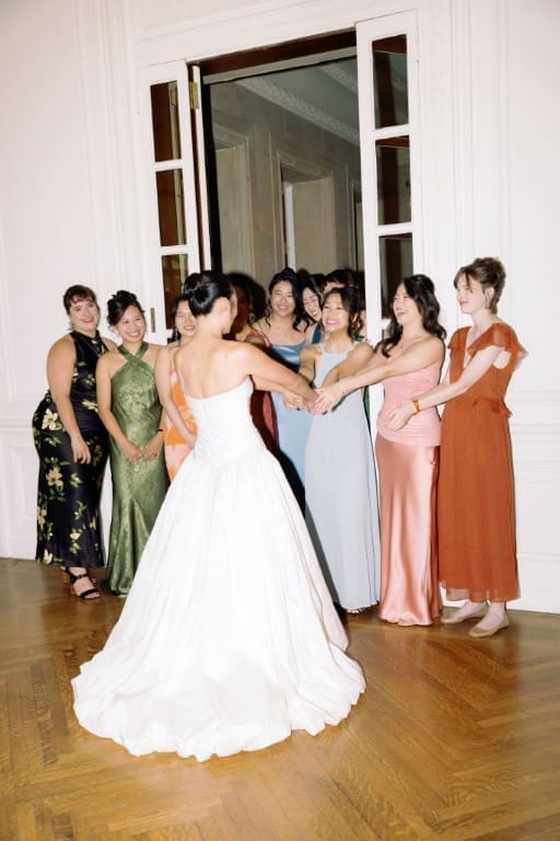 Asian bride and her bridesmaids