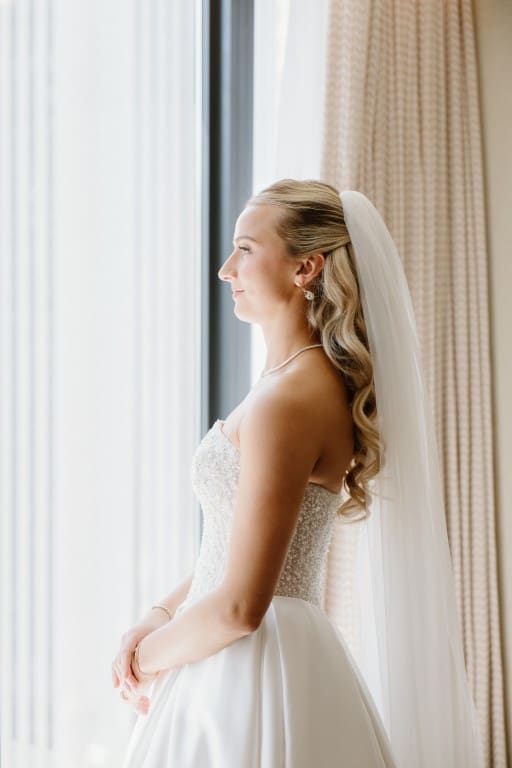 Chicago bride wearing wedding gown