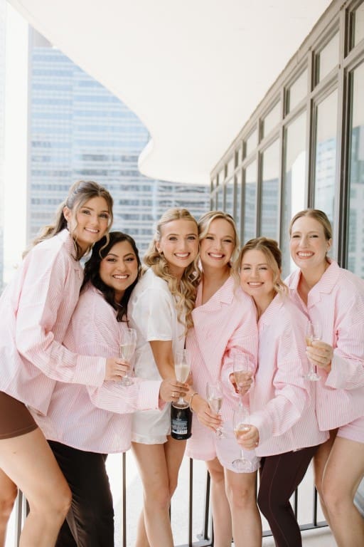 Chicago bride with her entourage