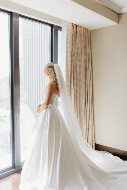 Chicago bride wearing wedding gown
