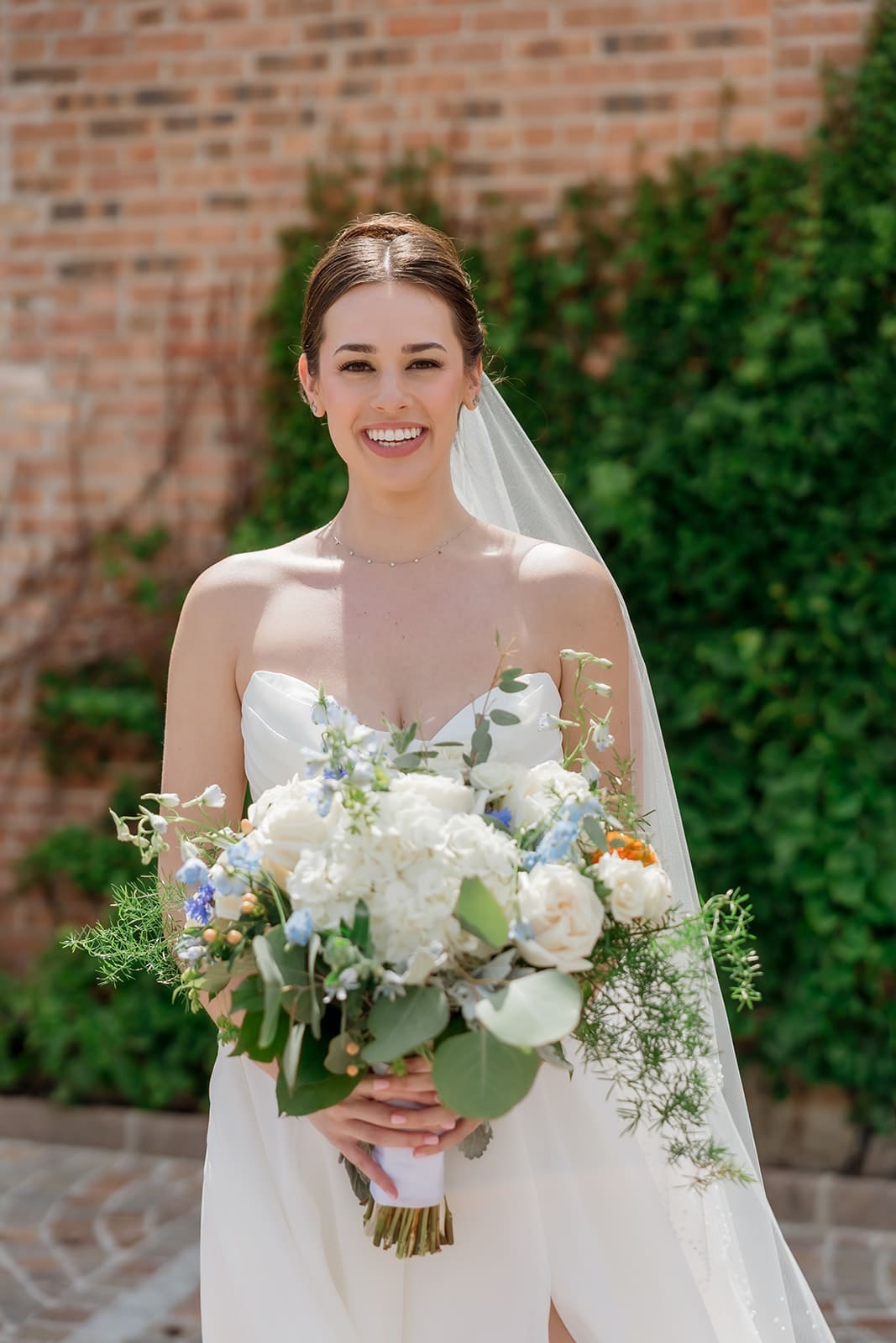 Chicago bride with soft glam makeup and updo