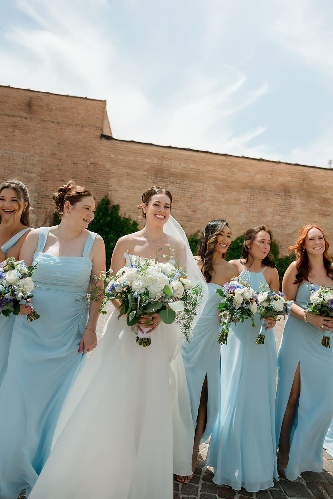 Chicago bride with her bridesmaids